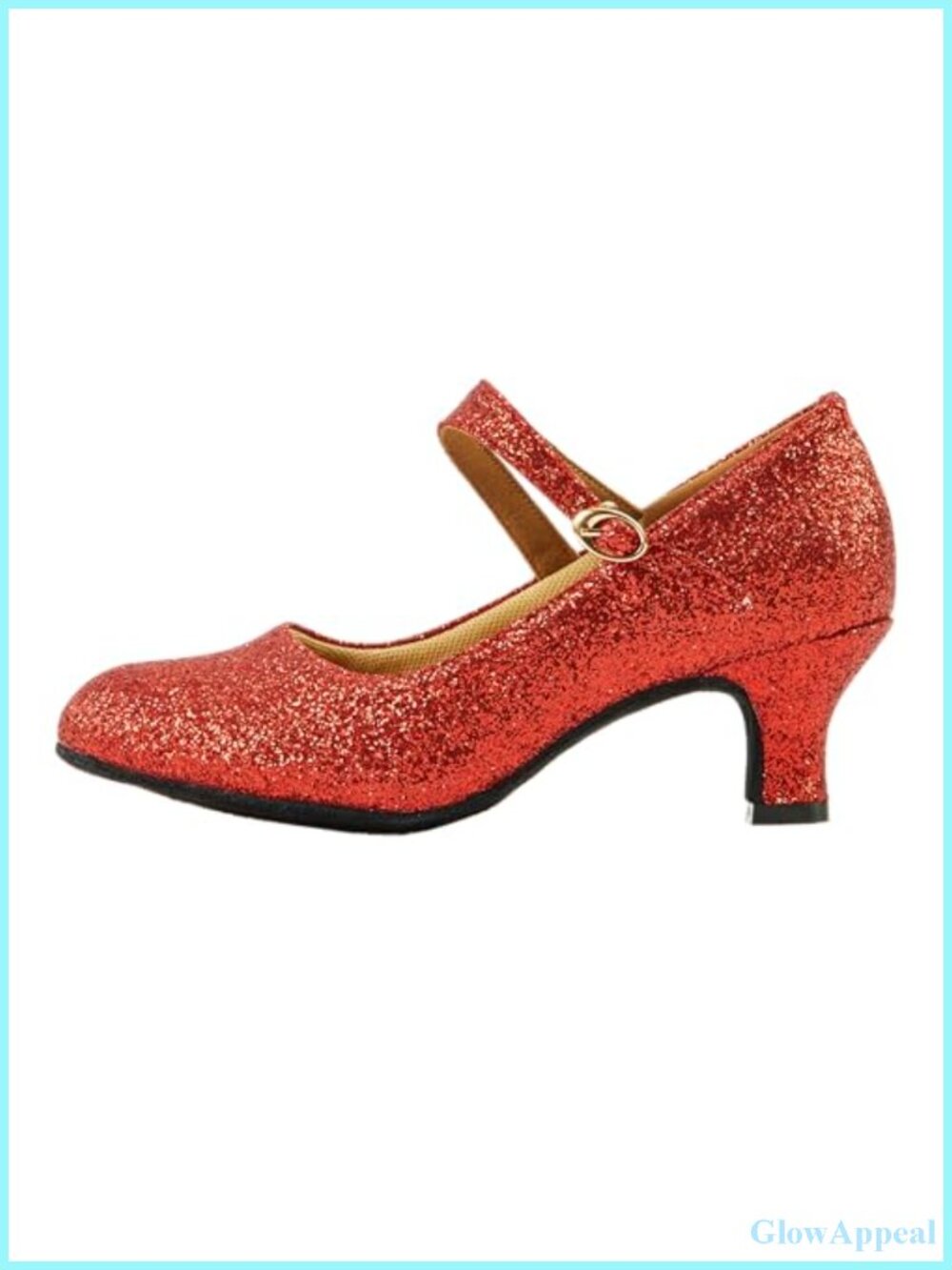 Glitter Ballroom Dance Shoes Kitten Heel Buckle Strap
